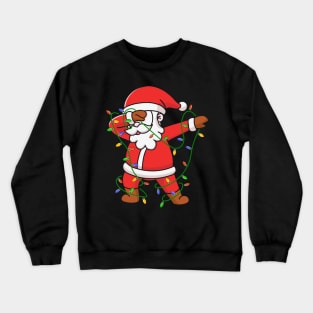 Dabbing Santa Shirt for Boys Girls Christmas Tree Lights Crewneck Sweatshirt